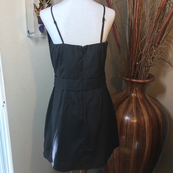 Large Black Dress Cocktail Short Unique Lulumari Beaded Sequin Bow Party NWOT - Picture 5 of 9